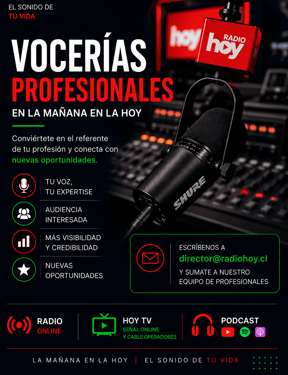 Vocerías profesionales Hoy Comunicaciones